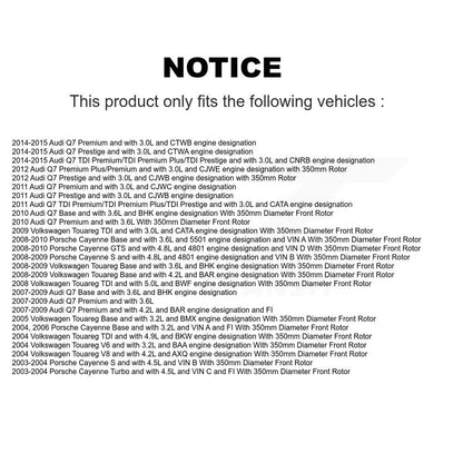 Ceramic Disc Brake Pads & Wear Sensor Front Rear Kit For Audi Q7 Porsche Cayenne