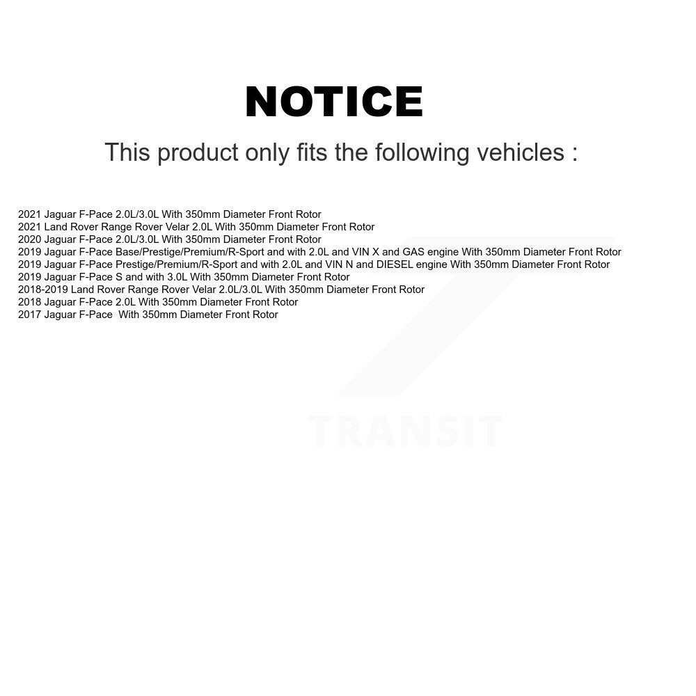 Ceramic Brake Pad Wear Sensor Front Kit For Jaguar F-Pace Land Rover Range Velar