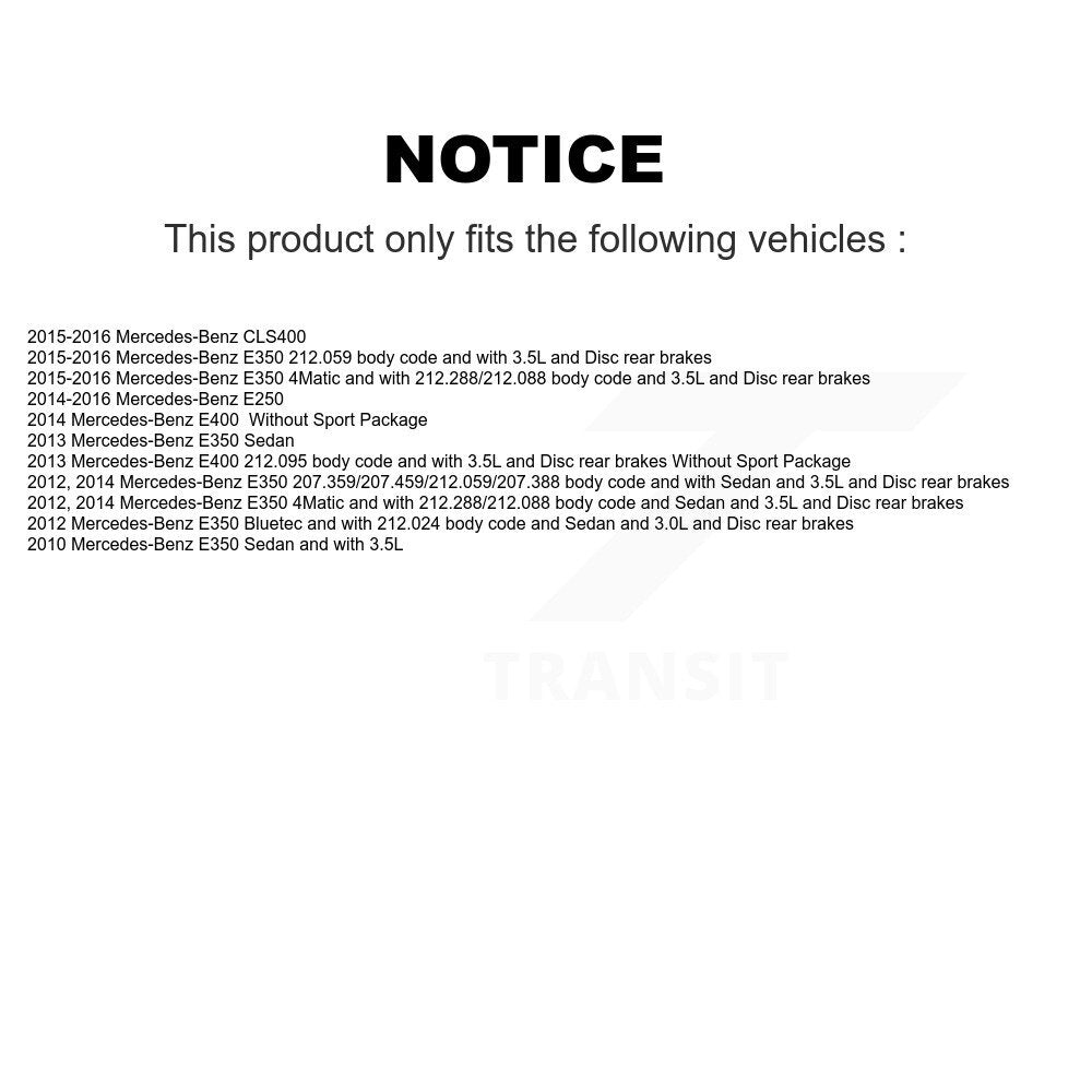 Ceramic Brake Pad & Wear Sensor Front Rear Kit (7Pc) For Mercedes-Benz E350 E250