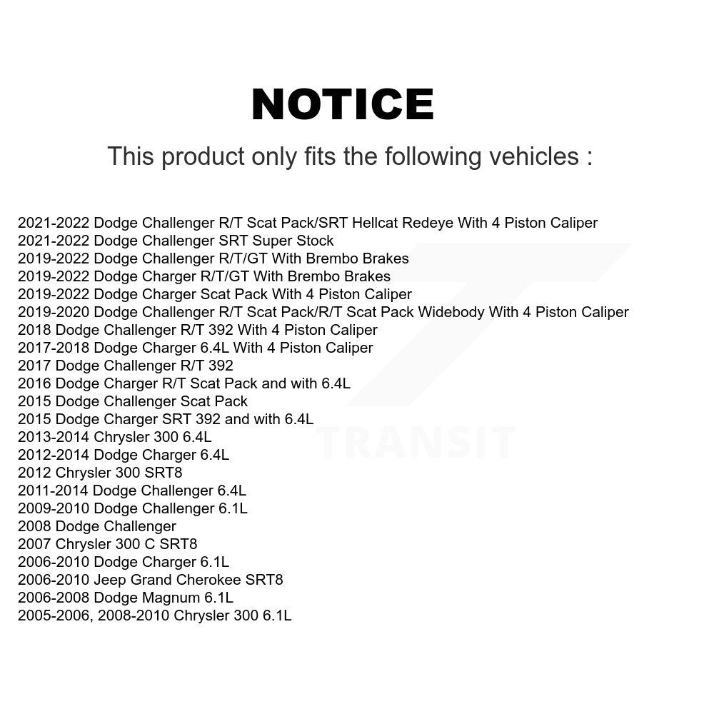 Ceramic Brake Pads Front Rear Kit For Dodge Charger Chrysler 300 Challenger Jeep