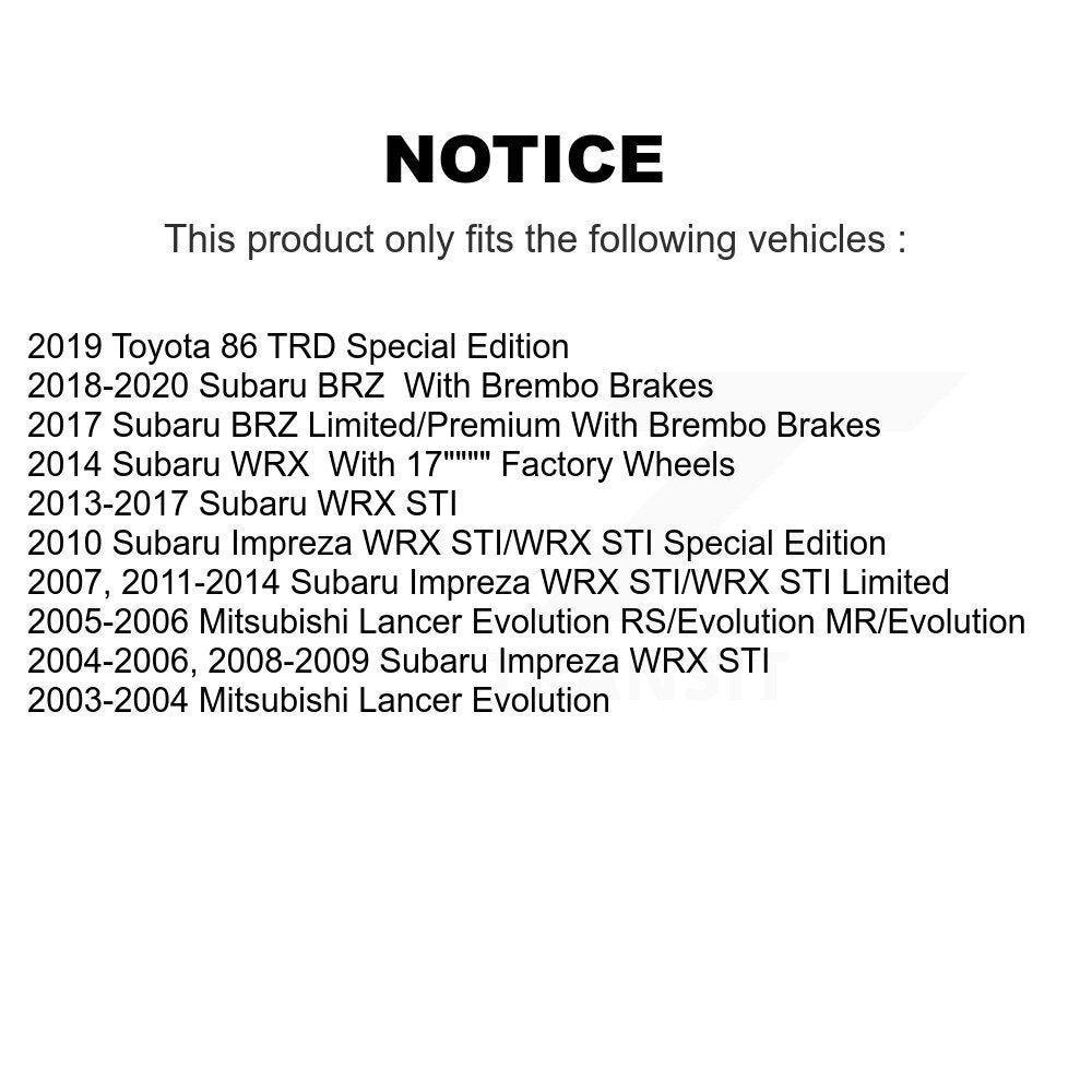 Ceramic Brake Pad Front Rear Kit For Subaru Impreza Mitsubishi Lancer WRX STI 86