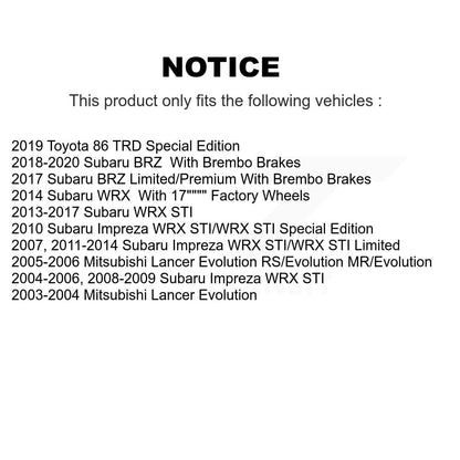 Ceramic Brake Pad Front Rear Kit For Subaru Impreza Mitsubishi Lancer WRX STI 86
