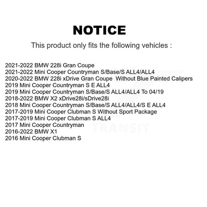 Ceramic Brake Pads Front Rear Kit For BMW X1 Mini Cooper Countryman X2 Clubman