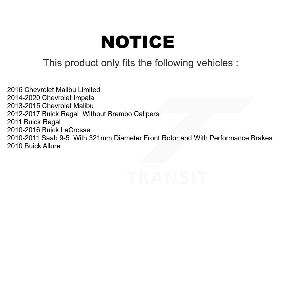 Ceramic Brake Pad Front Rear Kit For Chevrolet Buick Malibu Impala LaCrosse Saab