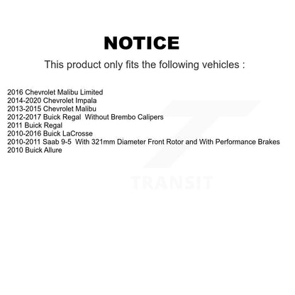 Ceramic Brake Pad Front Rear Kit For Chevrolet Buick Malibu Impala LaCrosse Saab