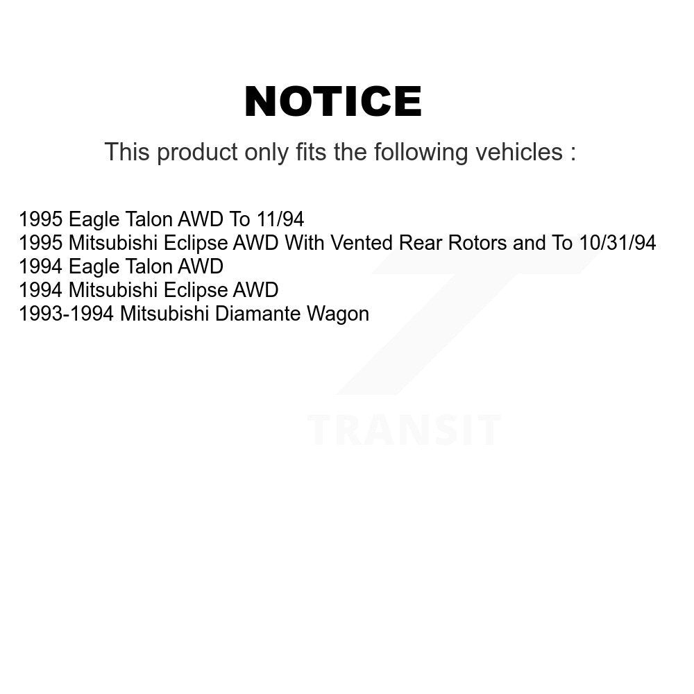 Ceramic Brake Pads Front Rear Kit For Eagle Talon Mitsubishi Eclipse Diamante