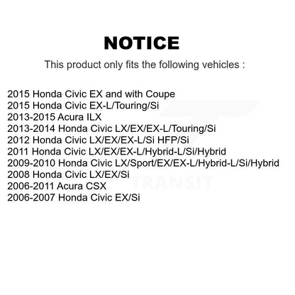 Coated Drilled Slotted Disc Brake Rotors Rear Pair For Honda Civic Acura CSX ILX