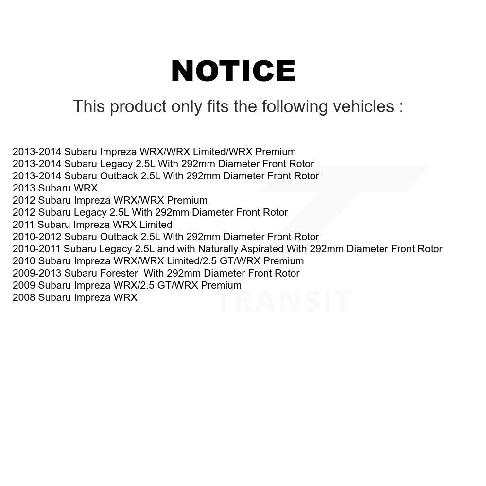 Drill Slot Brake Rotor Front Rear Kit For Subaru Impreza Forester Outback Legacy