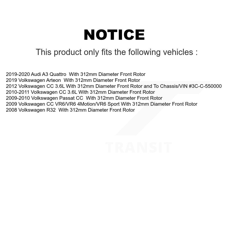 Drilled Slot Brake Rotor Front Rear Kit For Volkswagen Arteon CC Audi A3 Quattro