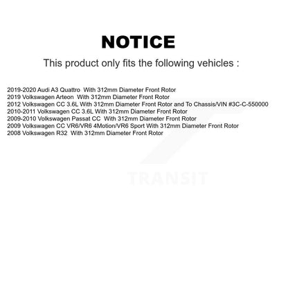 Drilled Slot Brake Rotor Front Rear Kit For Volkswagen Arteon CC Audi A3 Quattro