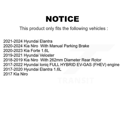 Drill Slot Brake Rotor Rear Pair For Hyundai Elantra Kia Forte Niro Ioniq Forte5