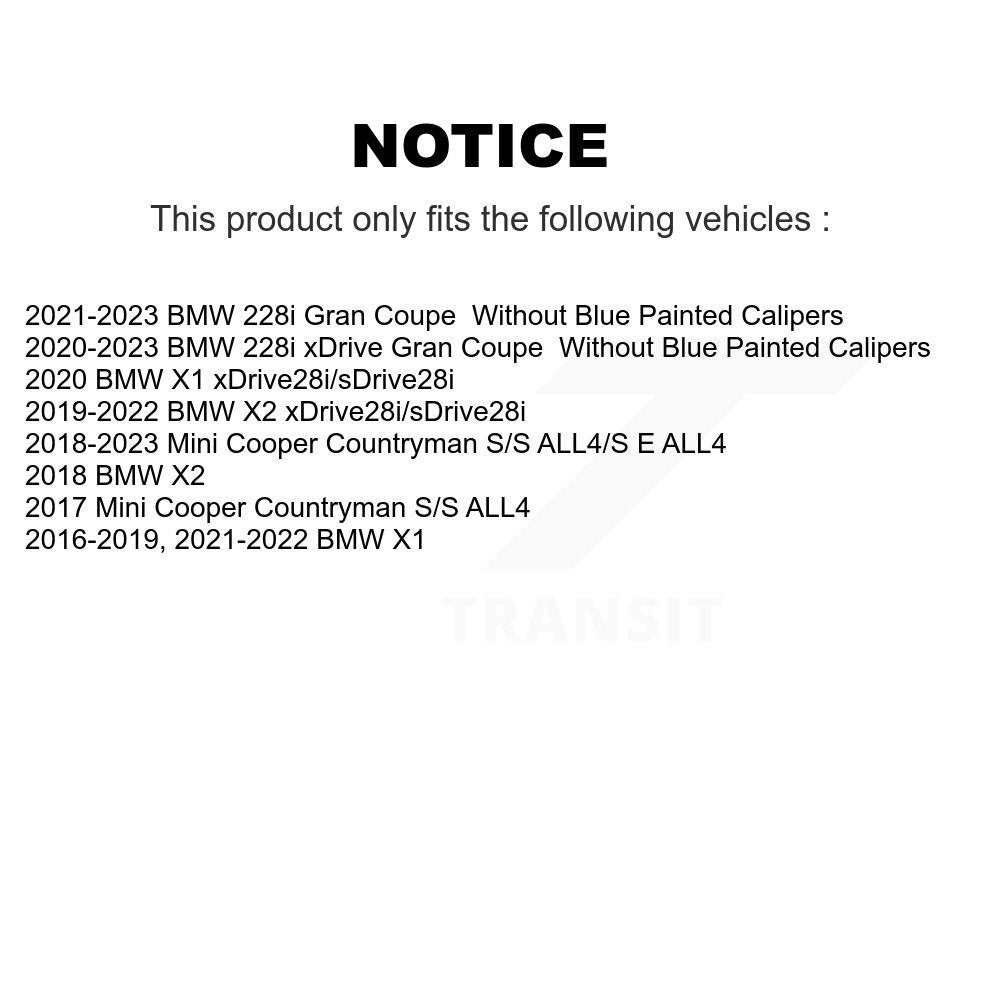 Drill Slot Brake Rotor Front Pair For BMW X1 Mini Cooper Countryman X2 228i Gran