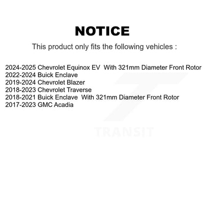 Drilled Slot Brake Rotor Front Rear Kit For Chevrolet Traverse GMC Acadia Blazer