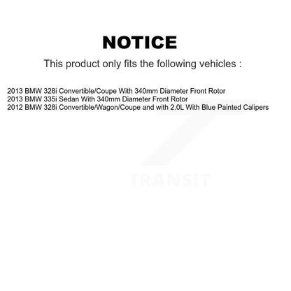 Drilled Slot Disc Brake Rotor Semi-Metallic Pad Front Kit For 2013 BMW 328i 335i