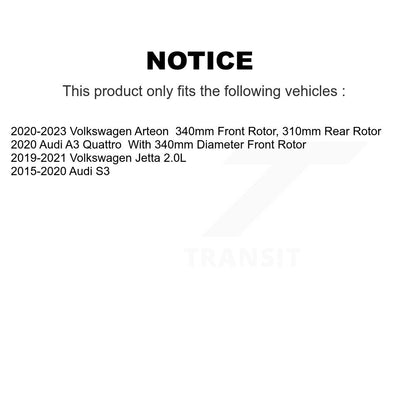 Drilled Slot Brake Rotor & Ceramic Pad Front Kit For Volkswagen Jetta Audi S3 A3