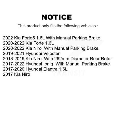 Drill Slot Brake Rotors Ceramic Pad Rear Kit For Hyundai Elantra Kia Forte Ioniq
