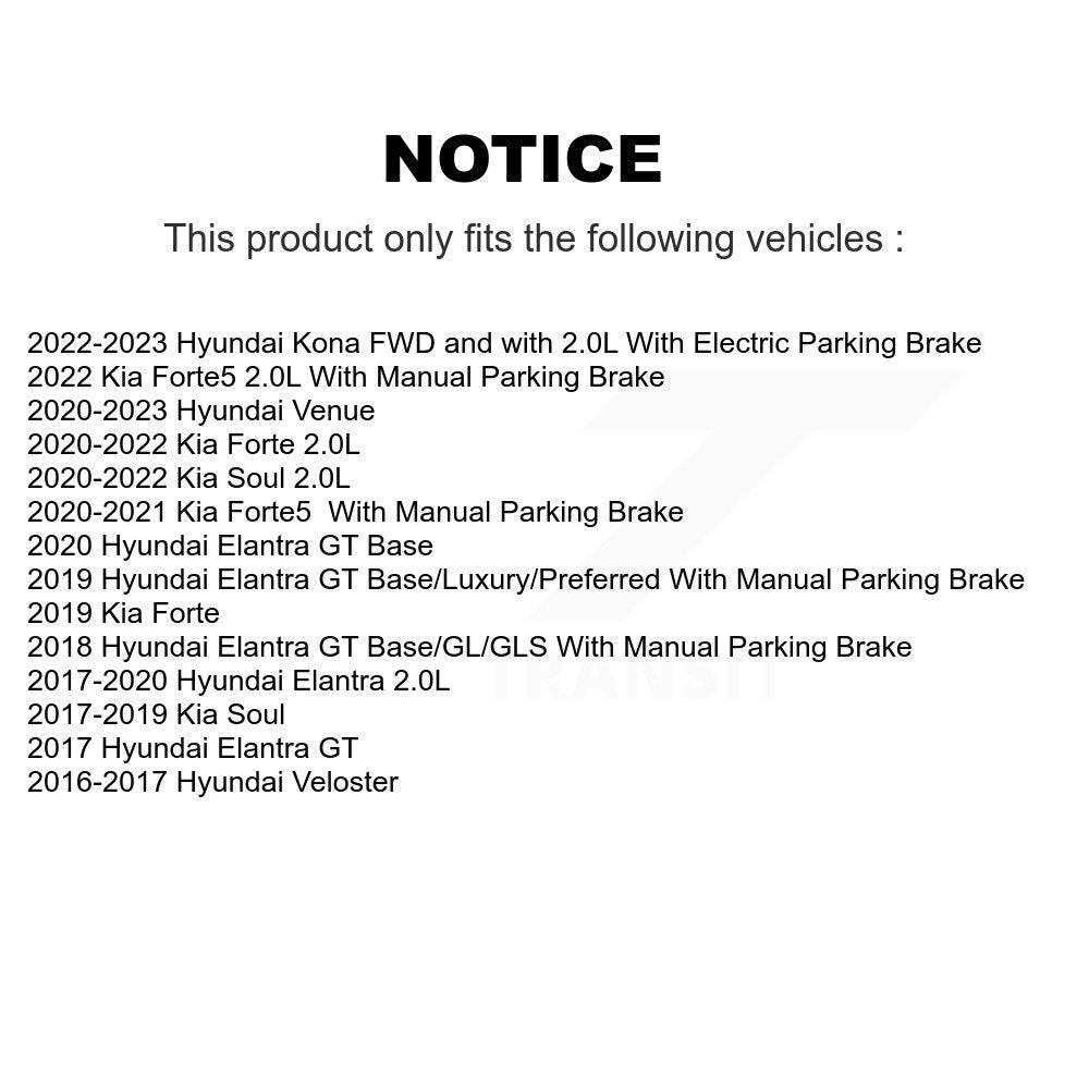 Drilled Slot Brake Rotor Ceramic Pad Rear Kit For Hyundai Elantra Kia Forte Soul