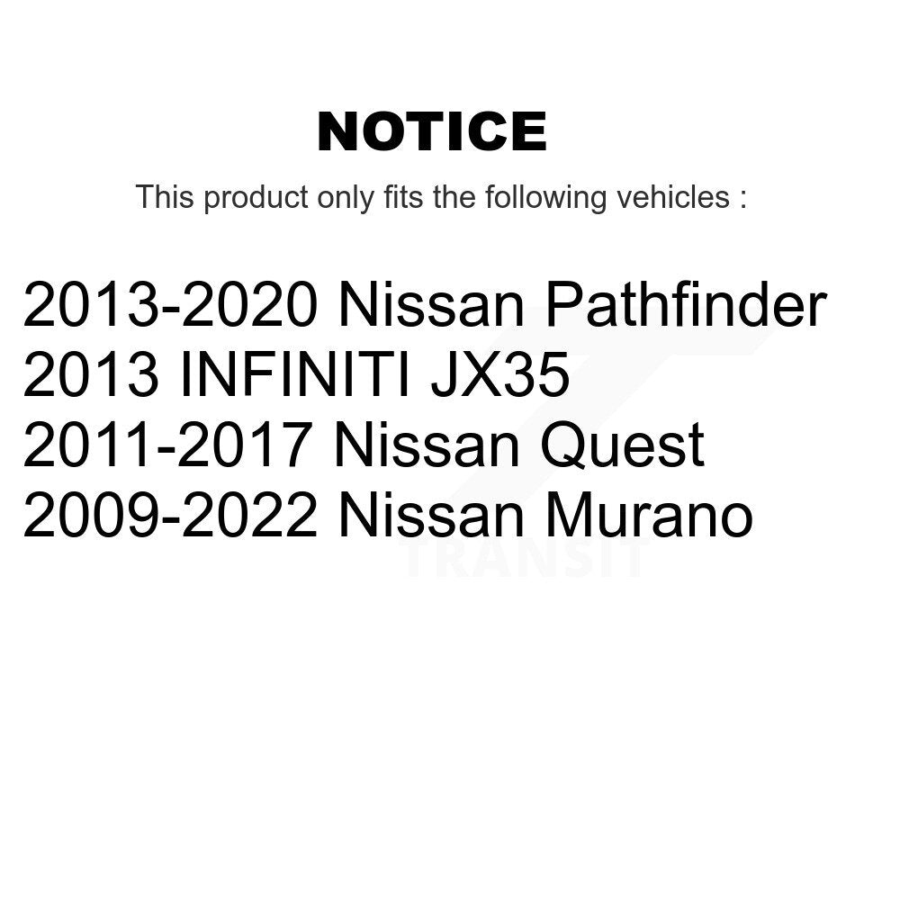 Drilled Slot Brake Rotors Ceramic Pad Rear Kit For Nissan Murano Pathfinder JX35