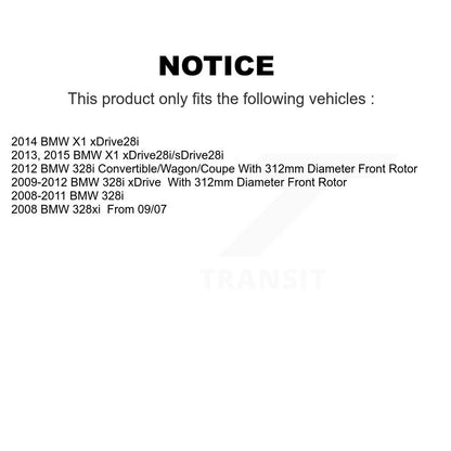Drilled Slot Brake Rotor Ceramic Pad Front Kit For BMW 328i xDrive 323i X1 328xi