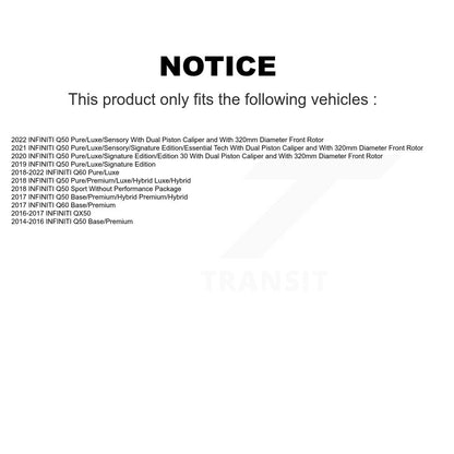 Coat Drill Slot Disc Brake Rotor Ceramic Pad Front Kit For INFINITI Q50 QX50 Q60