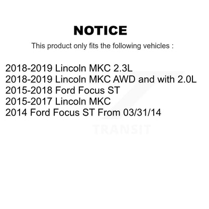Drilled Slot Disc Brake Rotor & Ceramic Pad Front Kit For Ford Focus Lincoln MKC