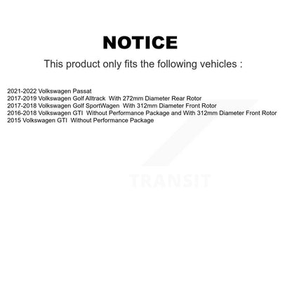 Drill Slot Brake Rotor Ceramic Pad Front Rear Kit For Volkswagen Golf SportWagen