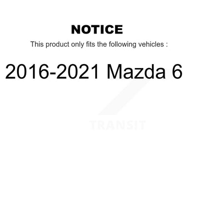 Coated Drilled Slot Disc Brake Rotors Ceramic Pad Rear Kit For 2016-2021 Mazda 6