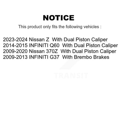 Drilled Slot Brake Rotor & Ceramic Pad Rear Kit For INFINITI G37 Nissan 370Z Q60