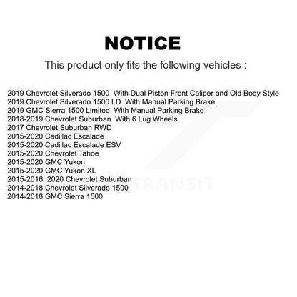 Drill Slot Brake Rotors Ceramic Pad Rear Kit For Chevrolet GMC Silverado 1500 XL