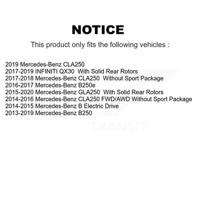 Drill Slot Brake Rotor Ceramic Pad Rear Kit For Mercedes-Benz GLA250 CLA250 B250