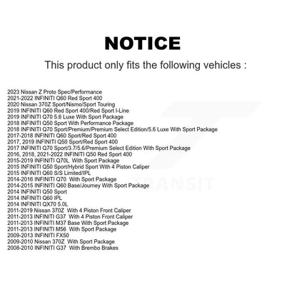Drill Slot Brake Rotor Semi-Metallic Pad Front Kit For INFINITI Q50 G37 Nissan Z
