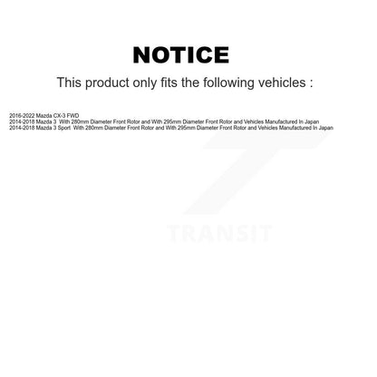 Drilled Slot Disc Brake Rotor Semi-Metallic Pad Front Kit For Mazda 3 CX-3 Sport