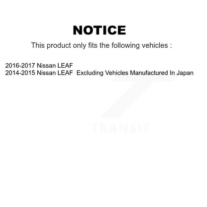 Coated Drilled Slot Disc Brake Rotor Semi-Metallic Pad Front Kit For Nissan LEAF