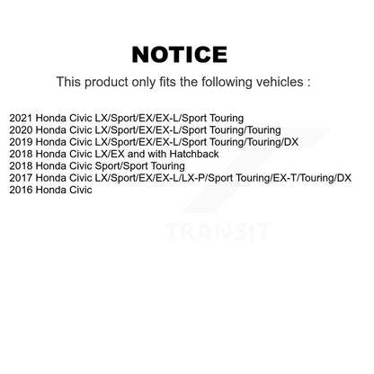 Coated Drilled Slot Disc Brake Rotor Semi-Metallic Pad Front Kit For Honda Civic