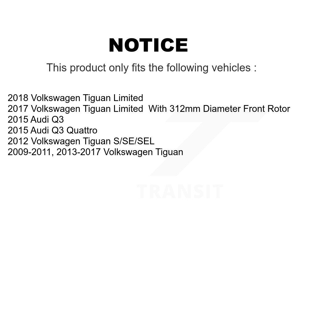 Drill Slot Brake Rotor Semi-Metallic Pad Front Rear Kit For Volkswagen Tiguan Q3