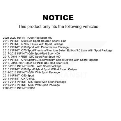 Drilled Slot Disc Brake Rotor Semi-Metallic Pad Front Rear Kit For INFINITI FX50