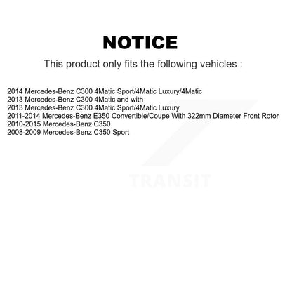 Drilled Slot Brake Rotor Semi-Metallic Pad Front Rear Kit For Mercedes-Benz C300