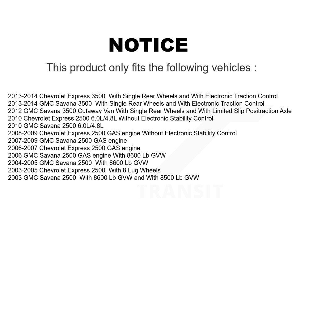 Drill Slot Brake Rotor Semi-Metallic Pad Rear Kit For Chevrolet GMC Express 2500