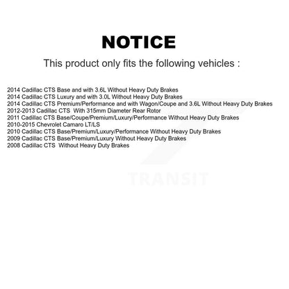 Drill Slot Brake Rotors Semi-Metallic Pad Rear Kit For Chevrolet Camaro Cadillac