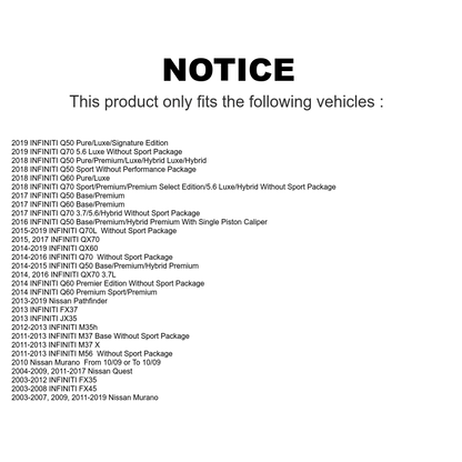 Drill Slot Brake Rotor Semi-Metallic Pad Rear Kit For Nissan Murano INFINITI Q50