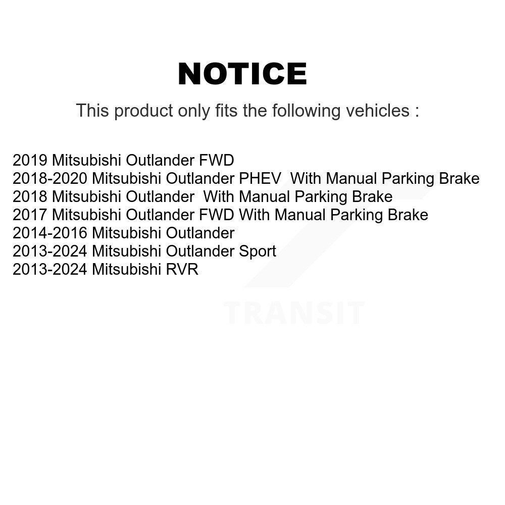 Drilled Slot Brake Rotor Semi-Metallic Pad Rear Kit For Mitsubishi RVR Outlander
