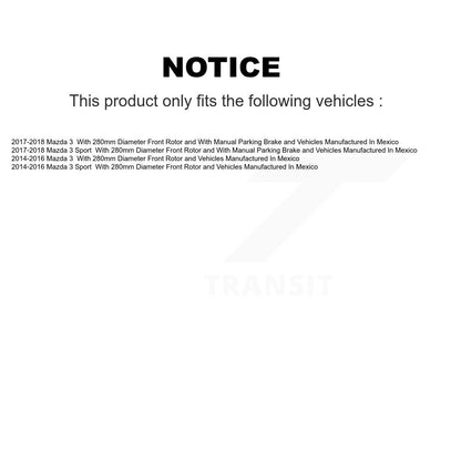 Coated Drill Slot Disc Brake Rotors Semi-Metallic Pad Rear Kit For Mazda 3 Sport