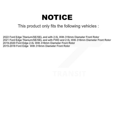 Coated Drilled Slot Disc Brake Rotor & Semi-Metallic Pad Front Kit For Ford Edge