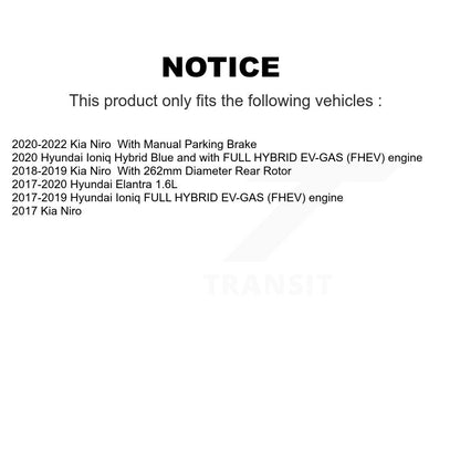Drill Slot Brake Rotors Semi-Metallic Pad Rear Kit For Hyundai Elantra Ioniq Kia