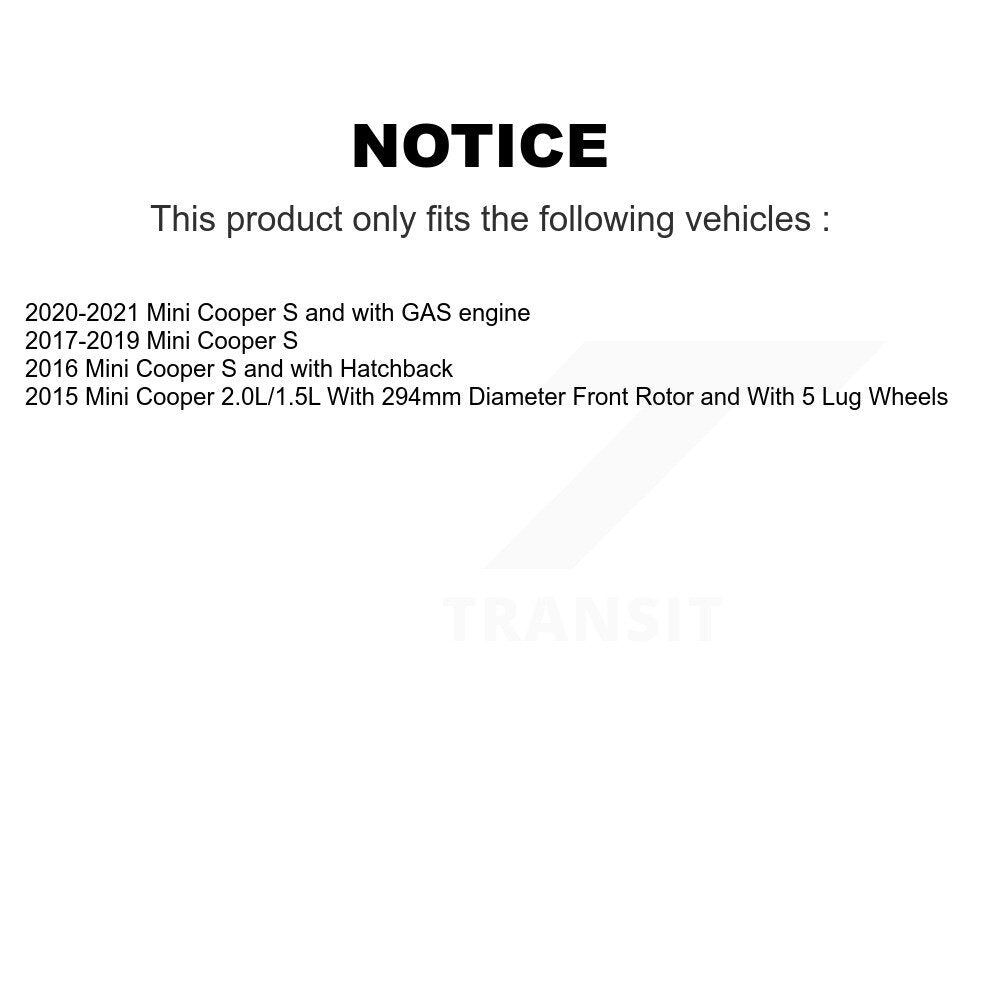Drilled Slot Disc Brake Rotor & Semi-Metallic Pad Front Rear Kit For Mini Cooper