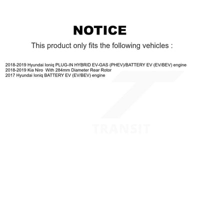 Drilled Slot Brake Rotor & Semi-Metallic Pad Rear Kit For Hyundai Ioniq Kia Niro