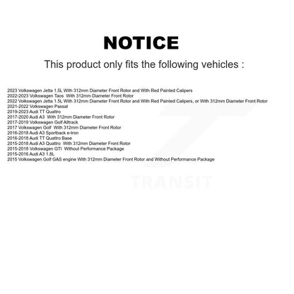 Drill Slot Brake Rotor Ceramic Pad Front Kit For Volkswagen Golf Taos SportWagen