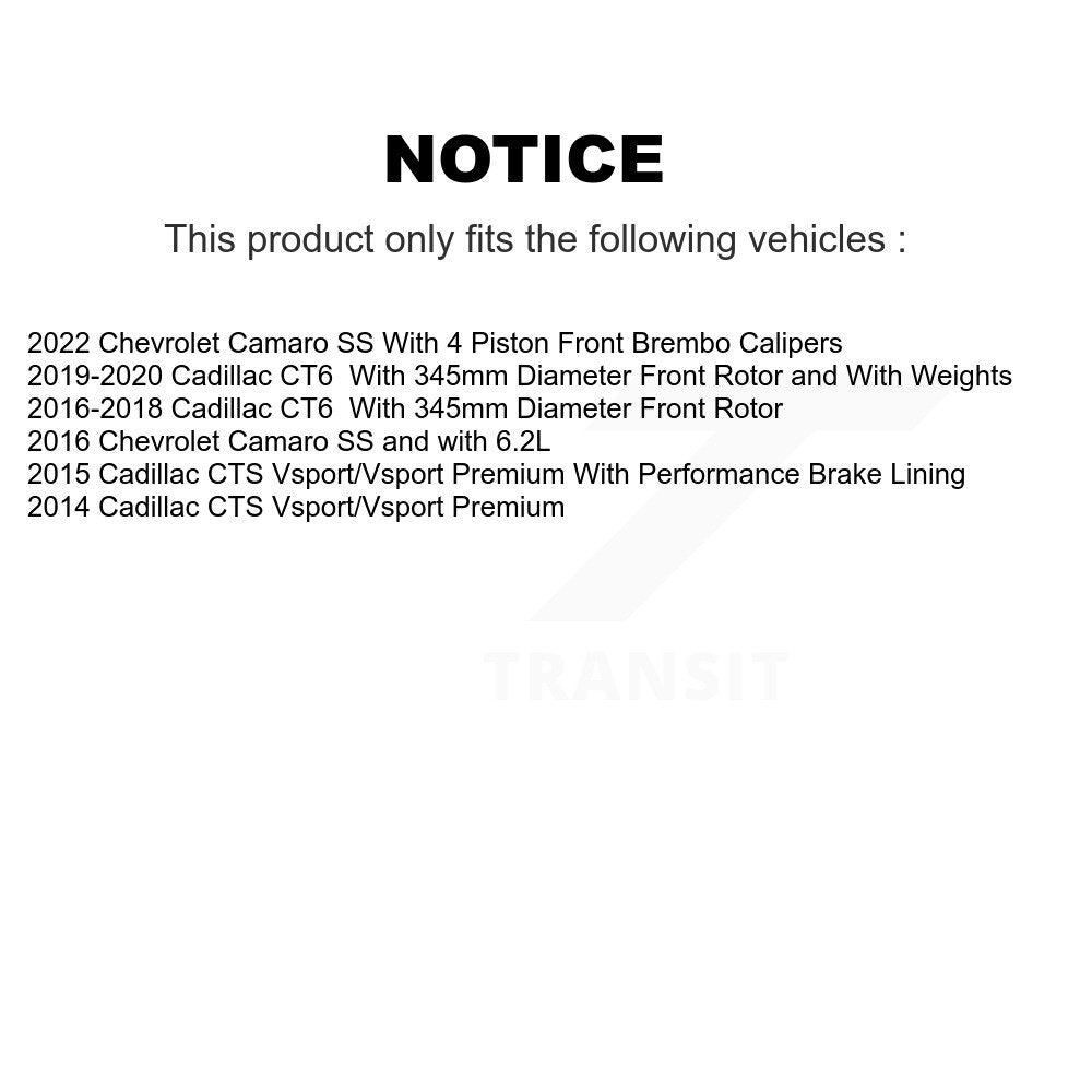 Drilled Slot Brake Rotor Ceramic Pad Front Kit For Cadillac Chevrolet Camaro CTS