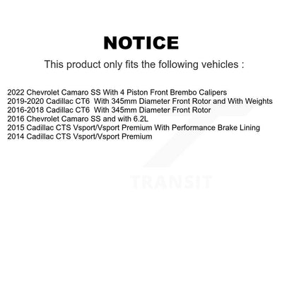Drilled Slot Brake Rotor Ceramic Pad Front Kit For Cadillac Chevrolet Camaro CTS