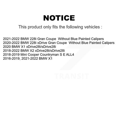 Drill Slot Brake Rotor Ceramic Pad Front Rear Kit For BMW X1 X2 Mini Cooper 228i
